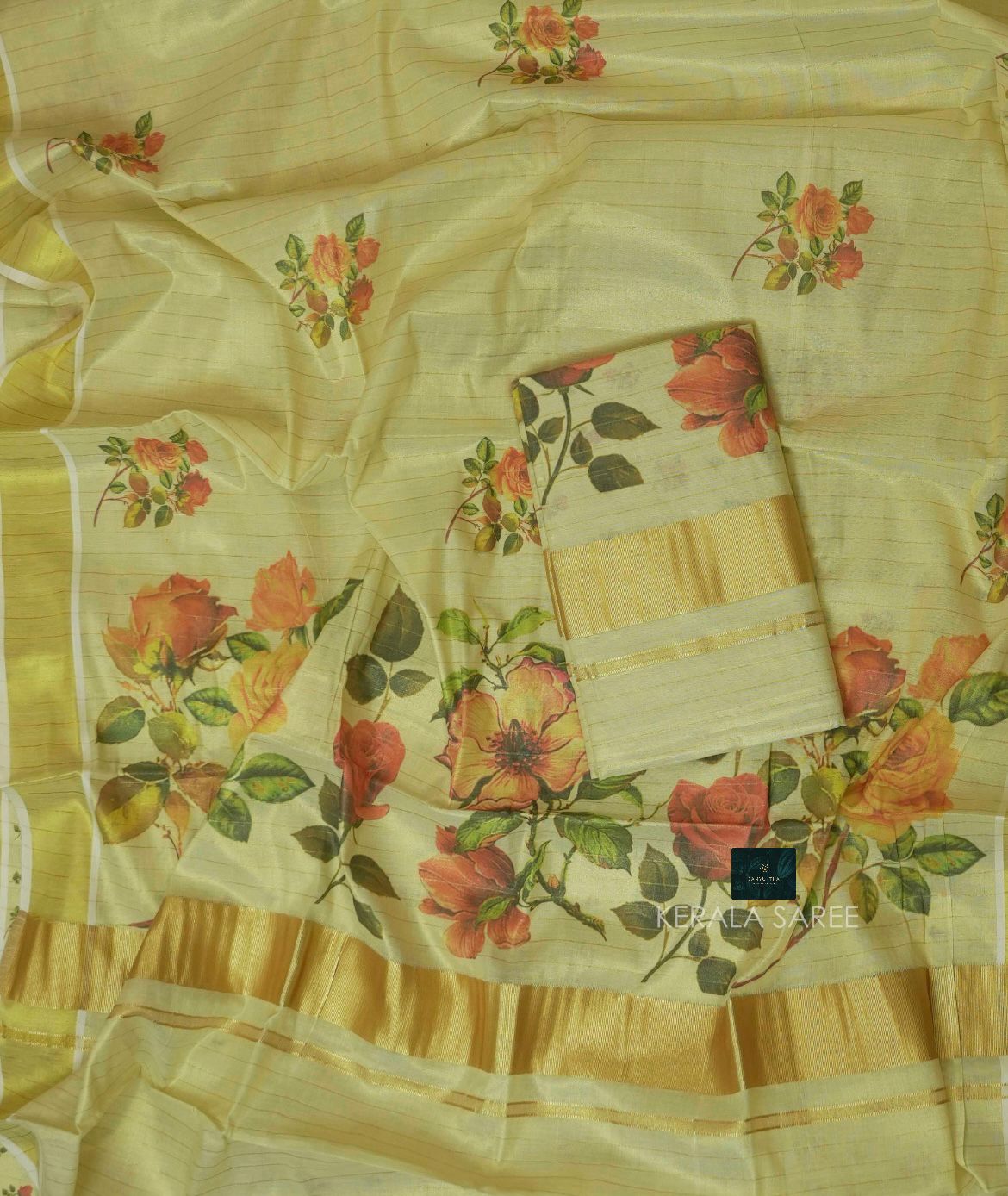 Traditional Kerala Kasavu By Samyuktha Fashion