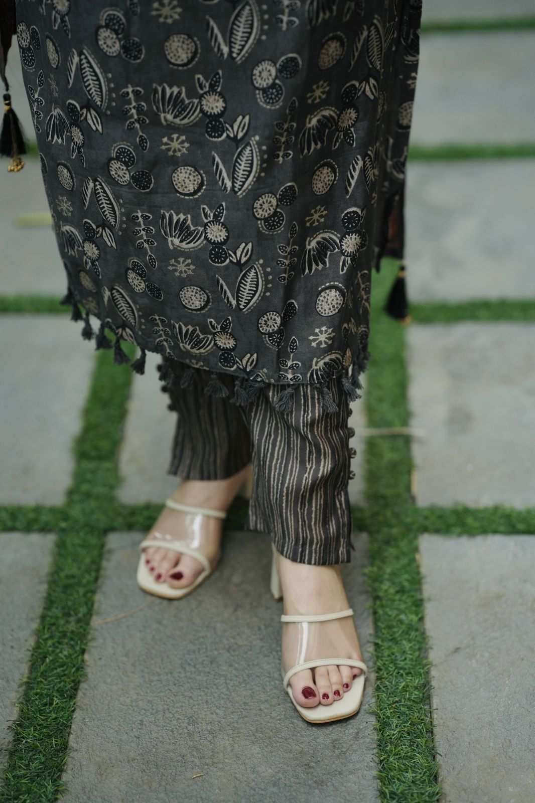 Premium digital printed modal silk kurta set