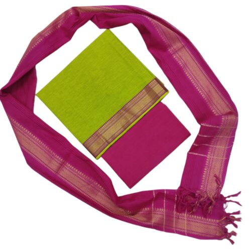 Mangalagiri cotton unstitched green