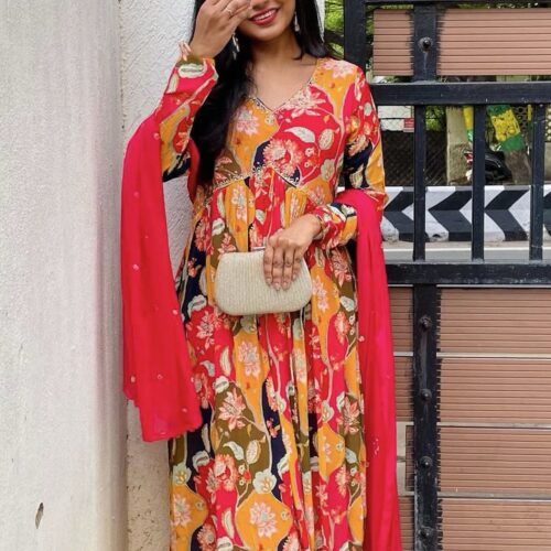 Premium chinon kurta set