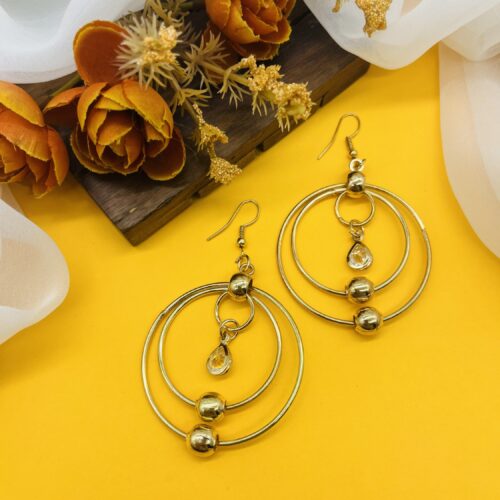 Gold tone hoop dangler