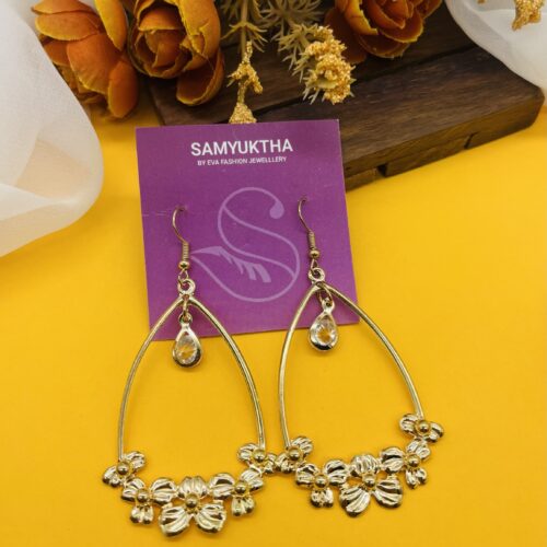 Drop earrings with Floral Cluster