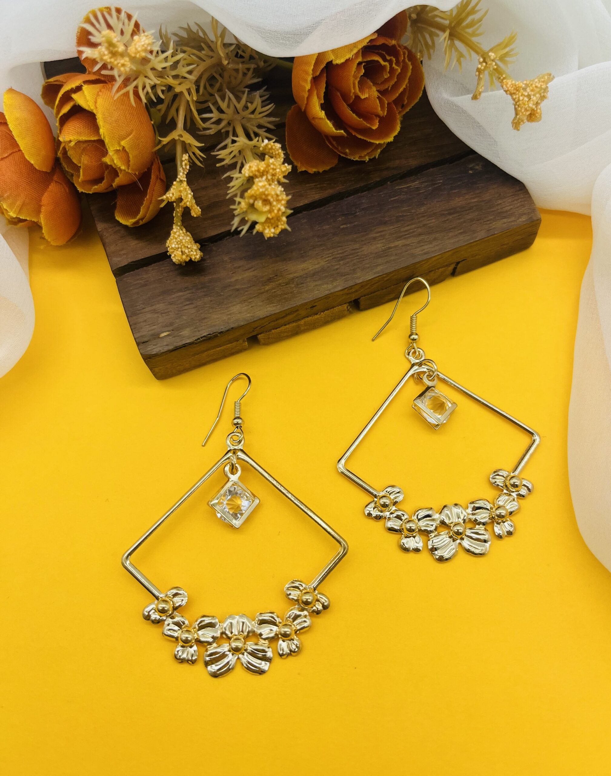 Floral Dangler Earrings