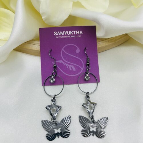 Sparkling Butterfly Dangle Earrings