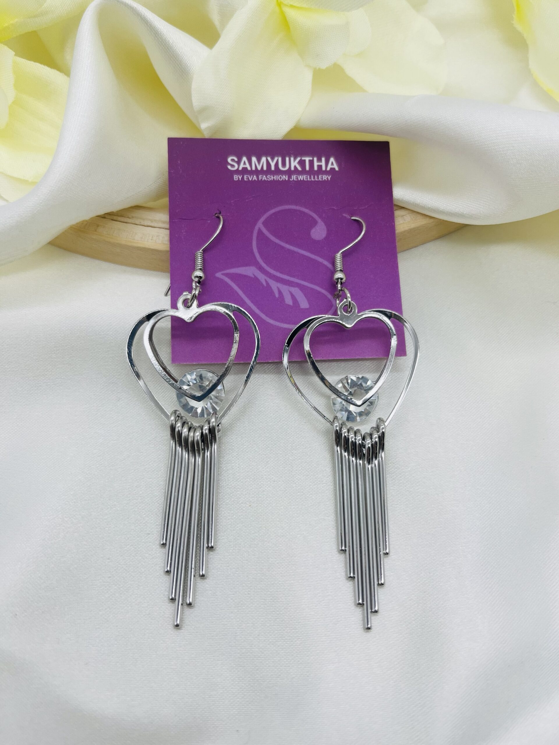 Heart Tassel Dangle Earrings