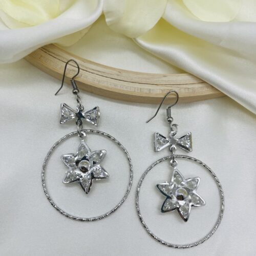 Sparkling Star Hoop Earrings