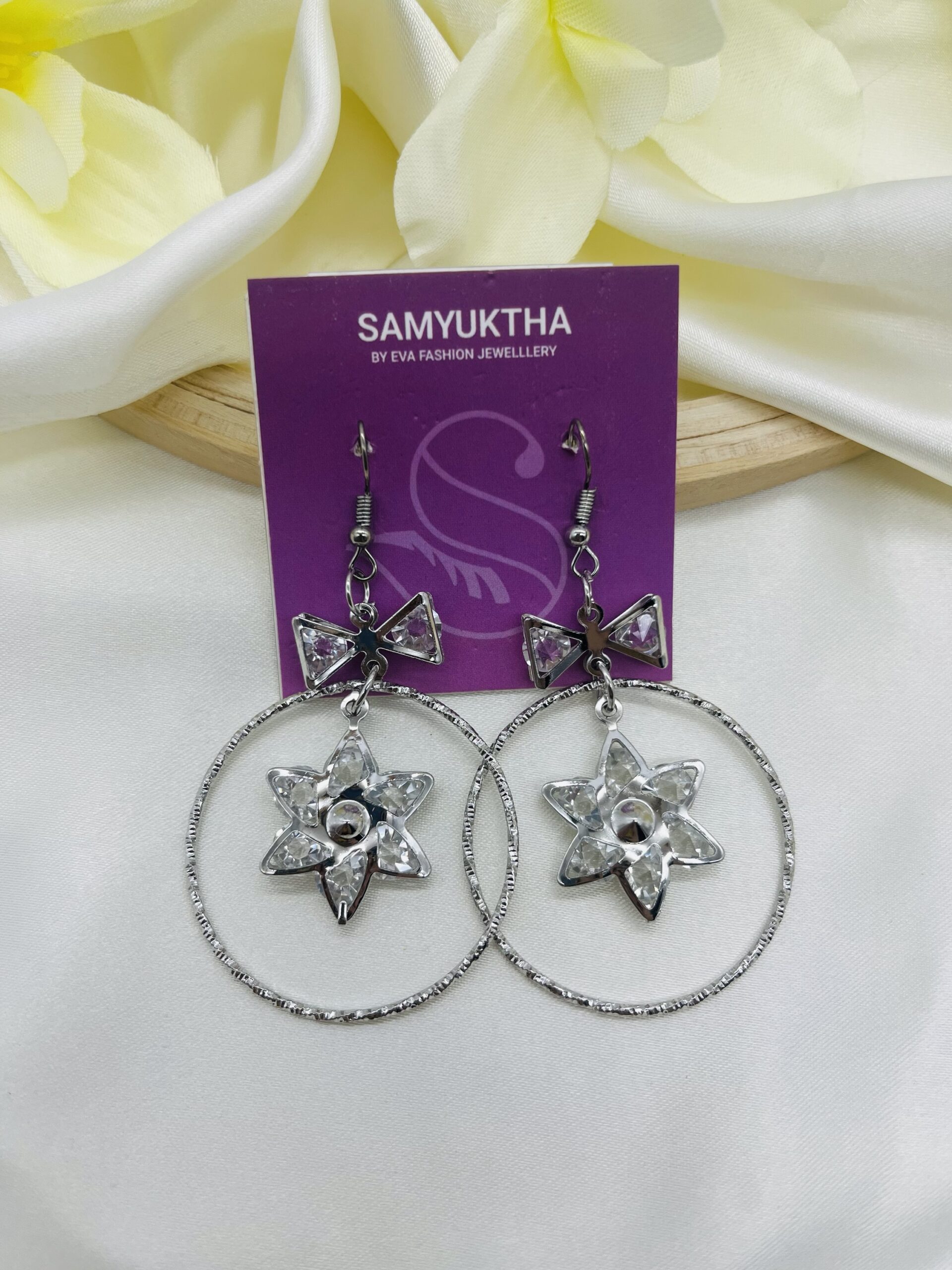 Sparkling Star Hoop Earrings - Image 2