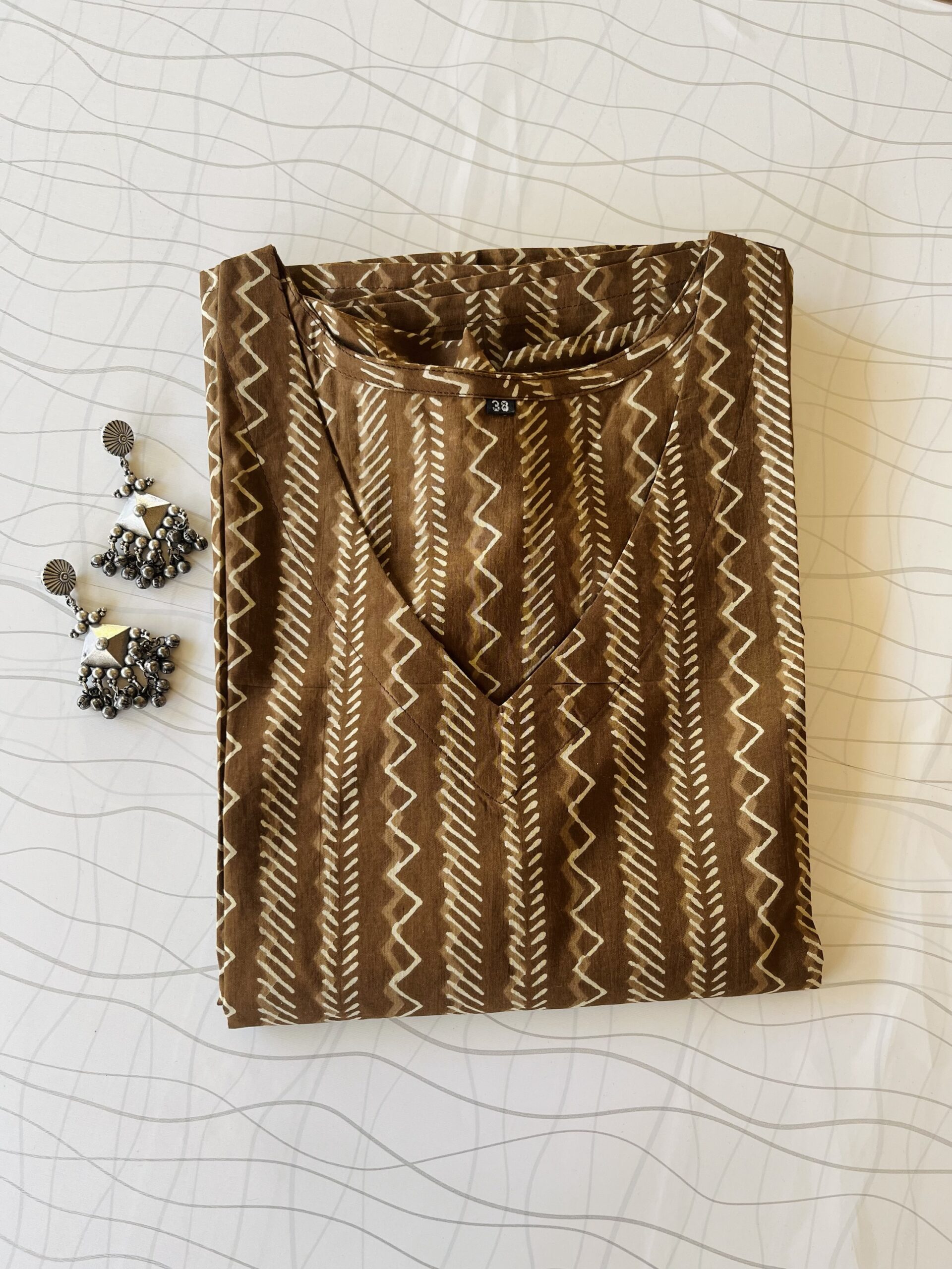 Striped Printed cotton kurta - Image 2