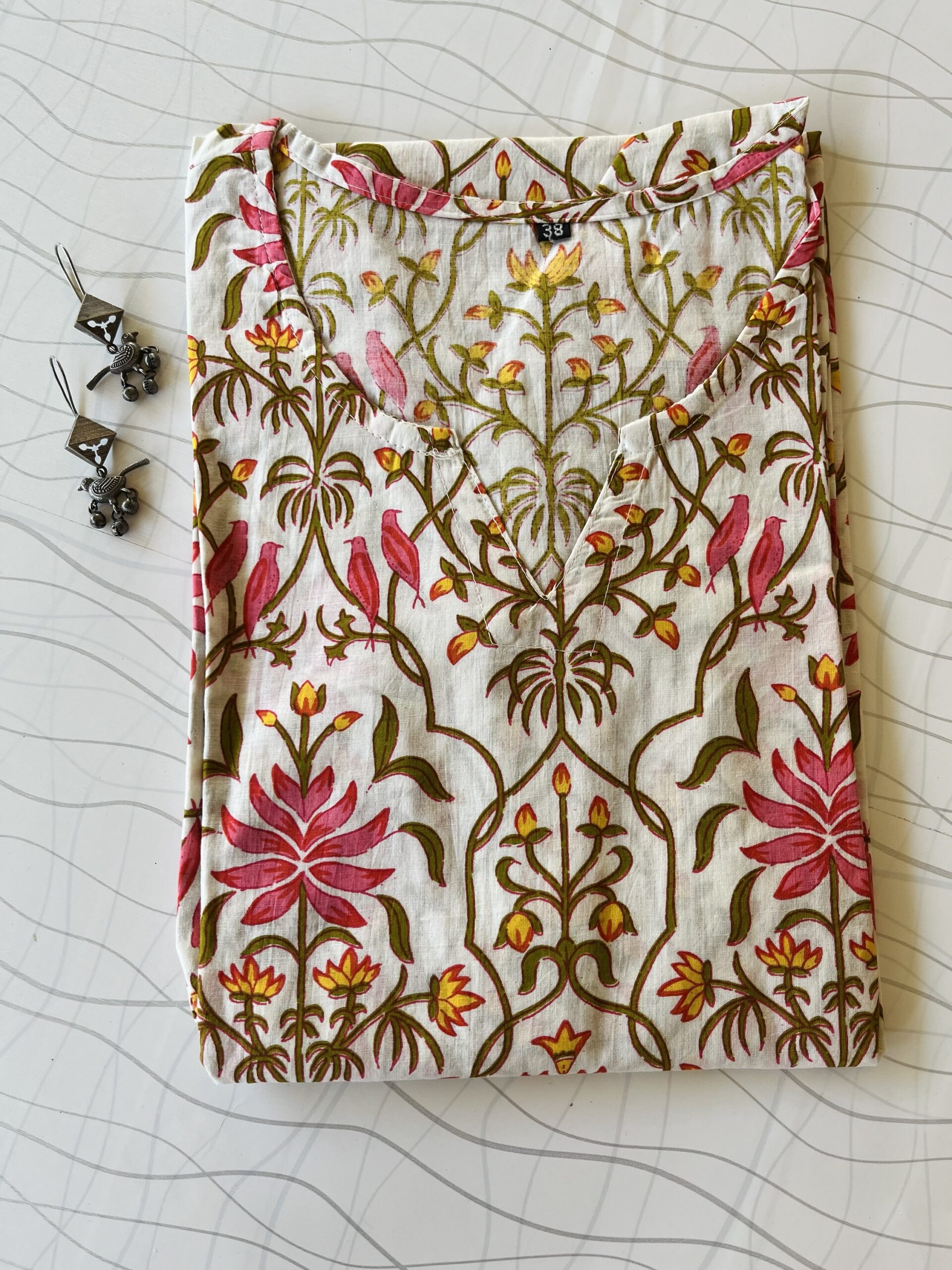 Botanical Printed cotton kurta - Image 2