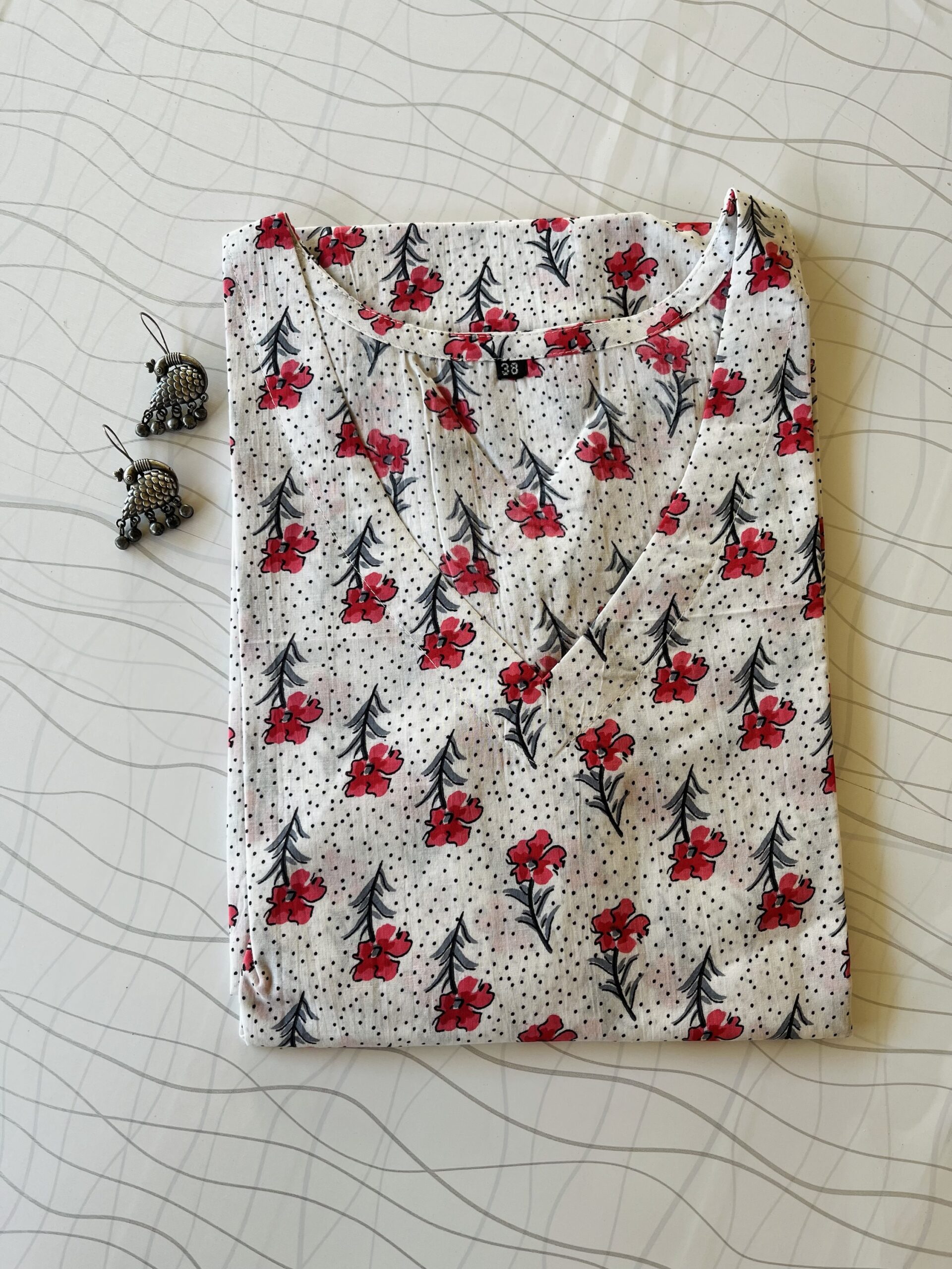 Floral printed cotton kurta - Image 2