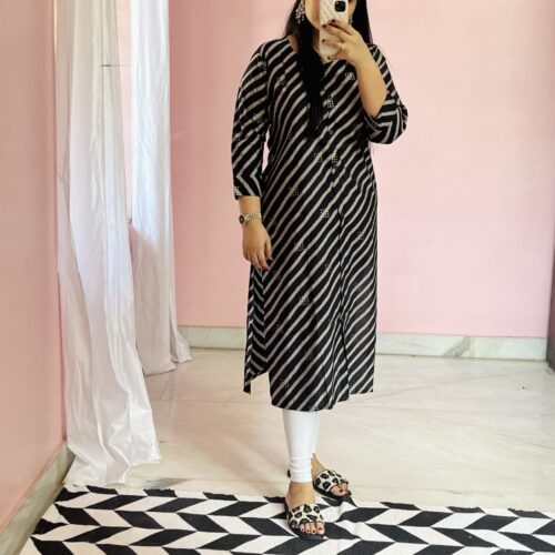 Premium Black muslin kurta