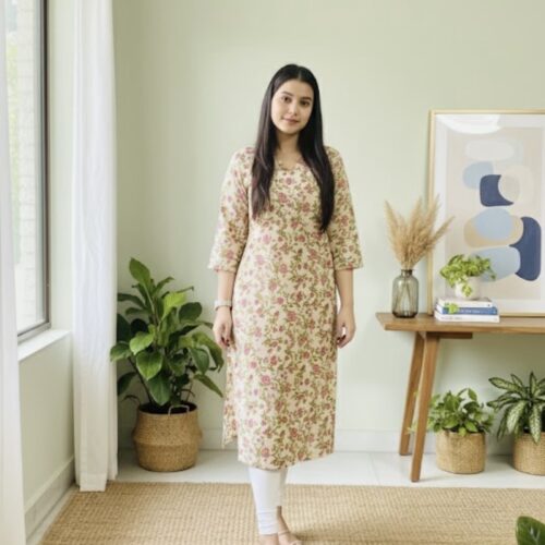 Floral Printed cotton kurta