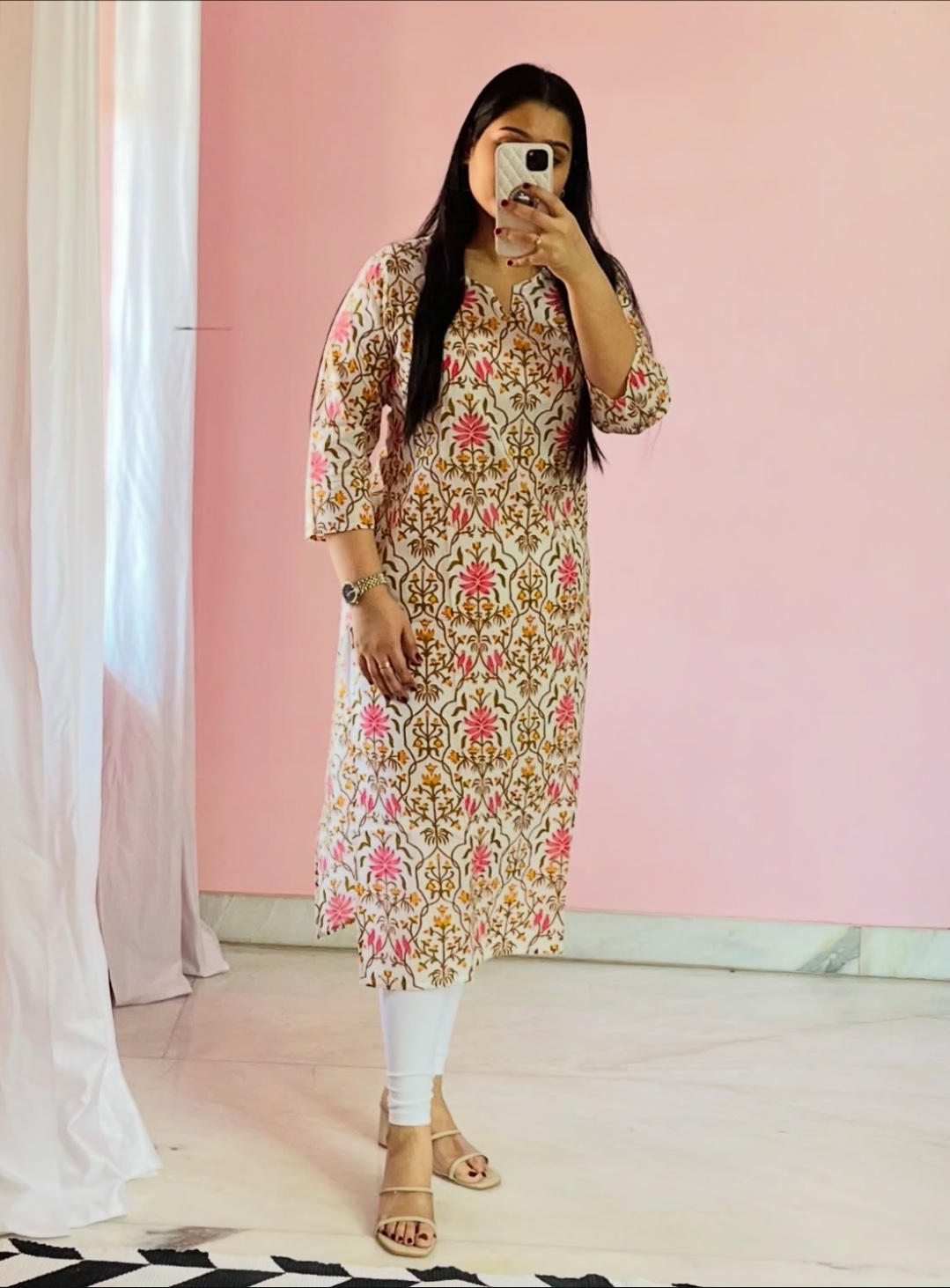 Botanical Printed cotton kurta
