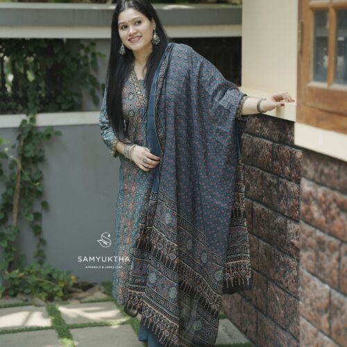Premium block printed kurta set