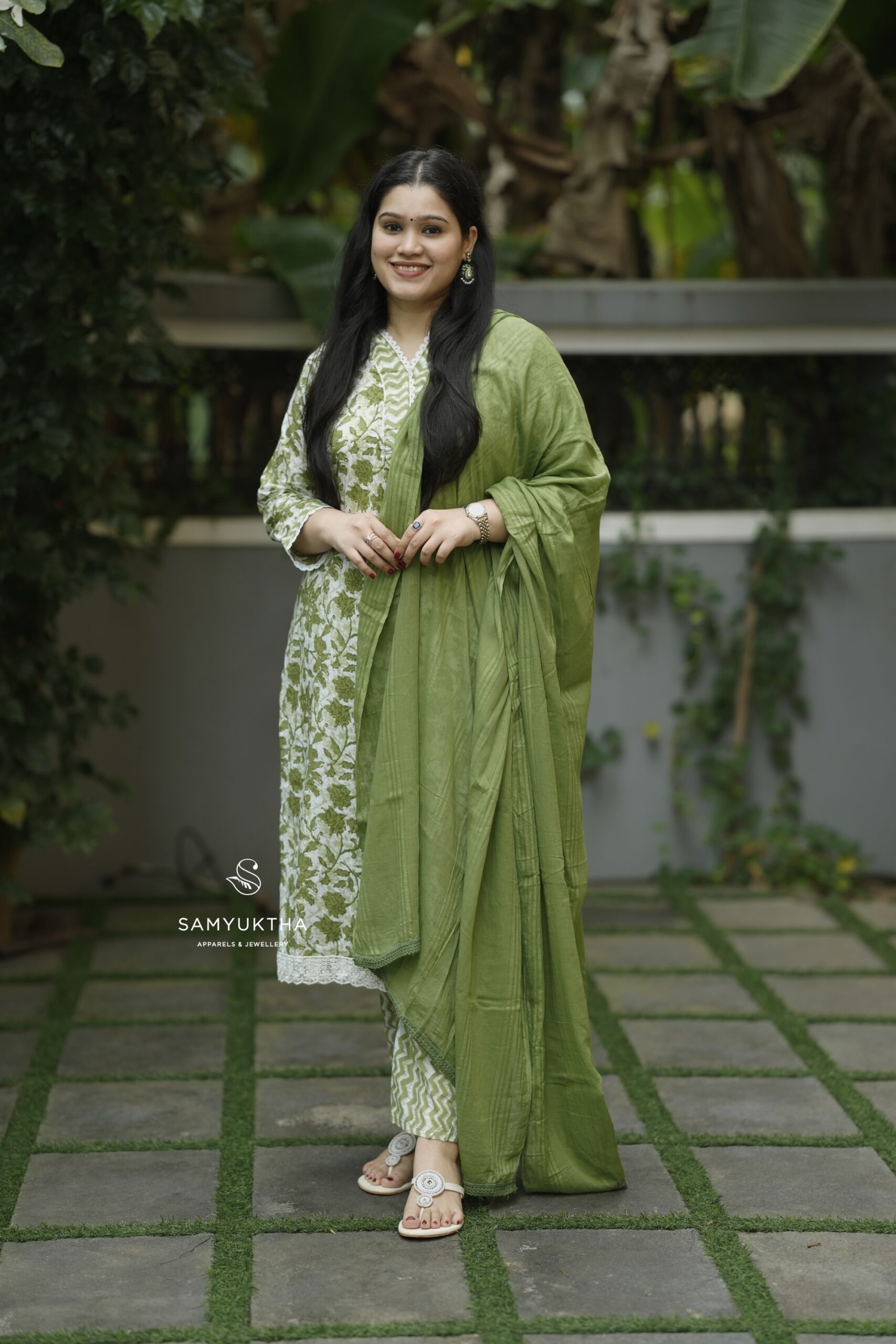 Cotton green kurta set