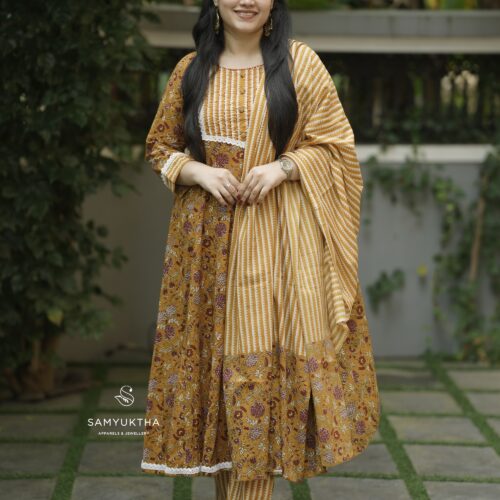Premium cotton Anarkali set