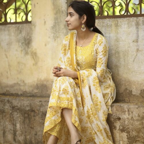 Cotton Anarkali kurta set