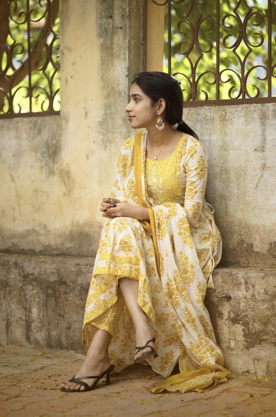 Cotton Anarkali kurta set