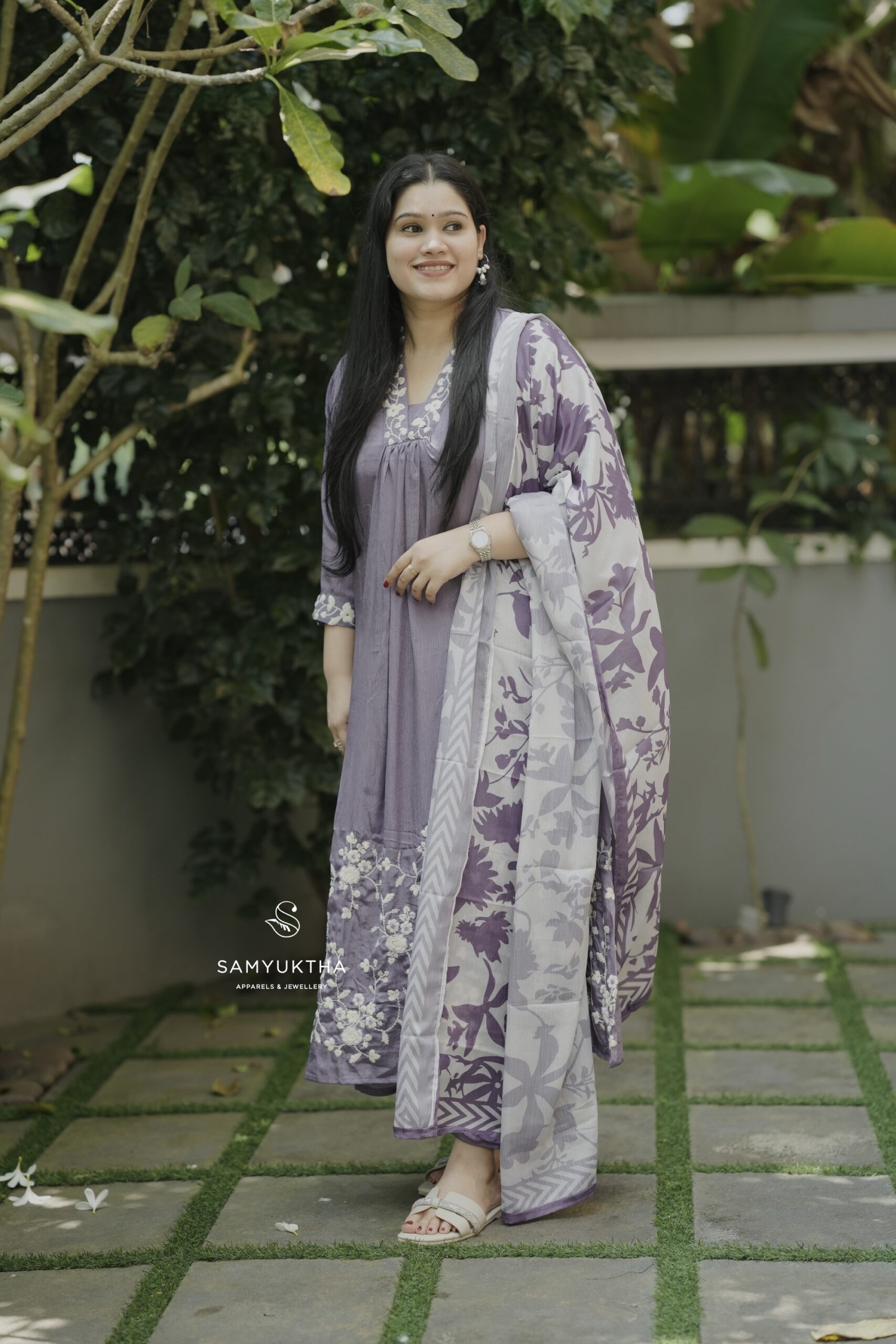 Premium chinon Anarkali set