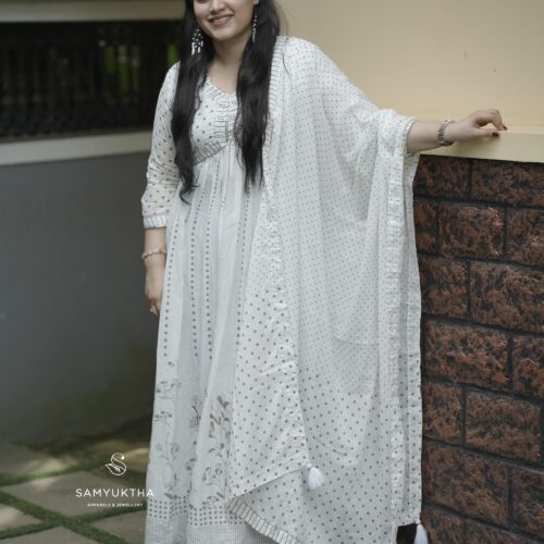 White mull cotton kurta set