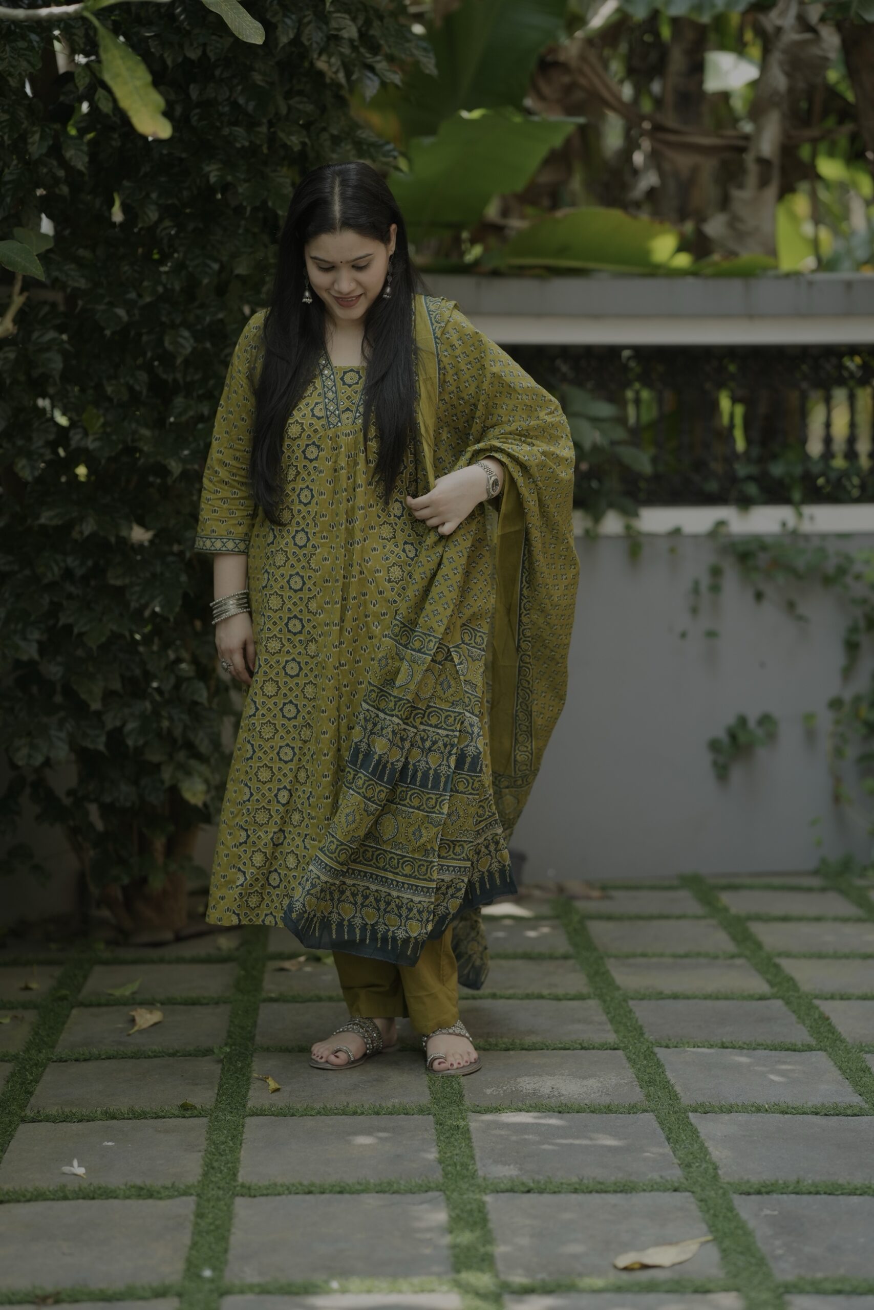 Block printed cotton kurta set - Image 3