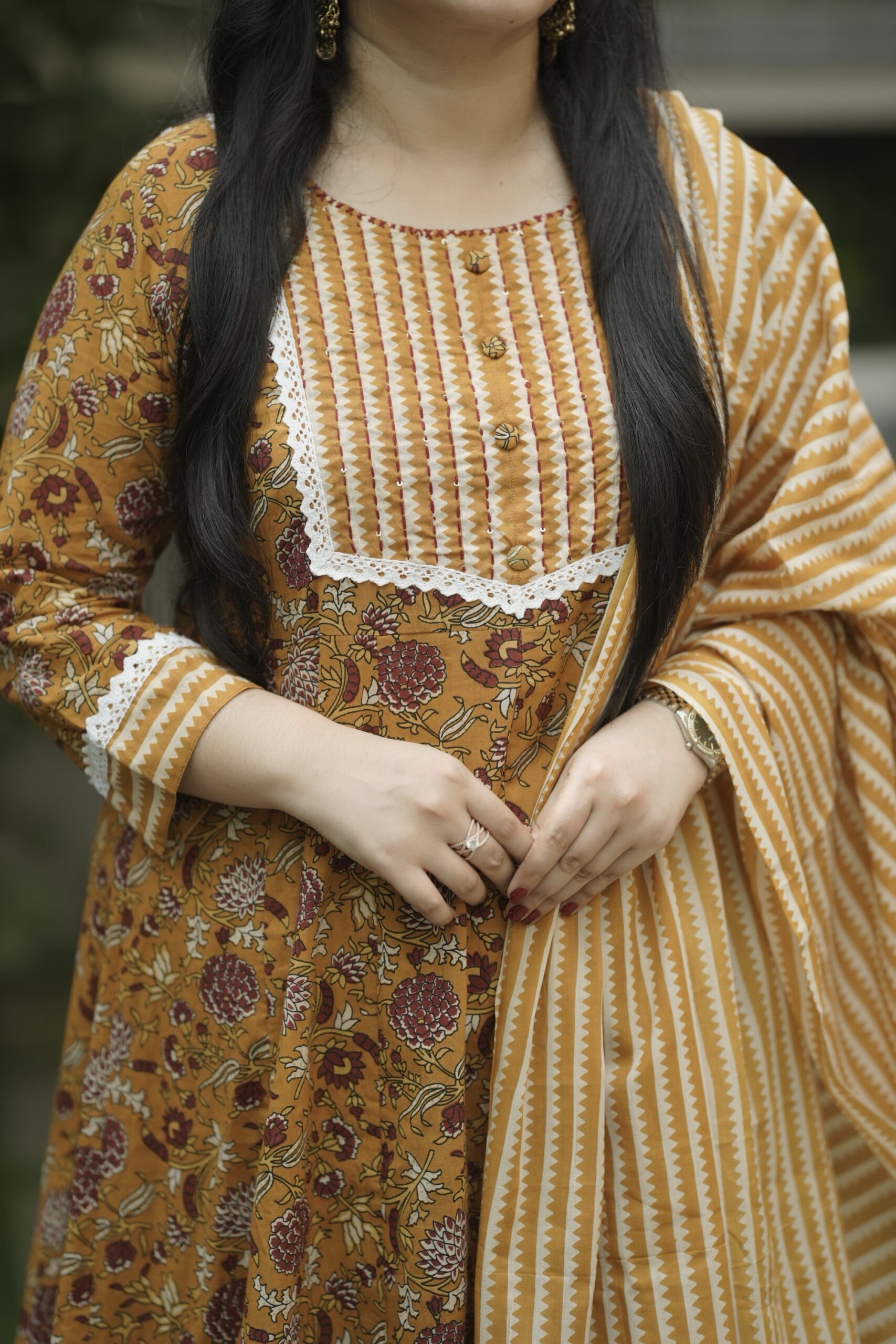 Premium cotton Anarkali set - Image 3