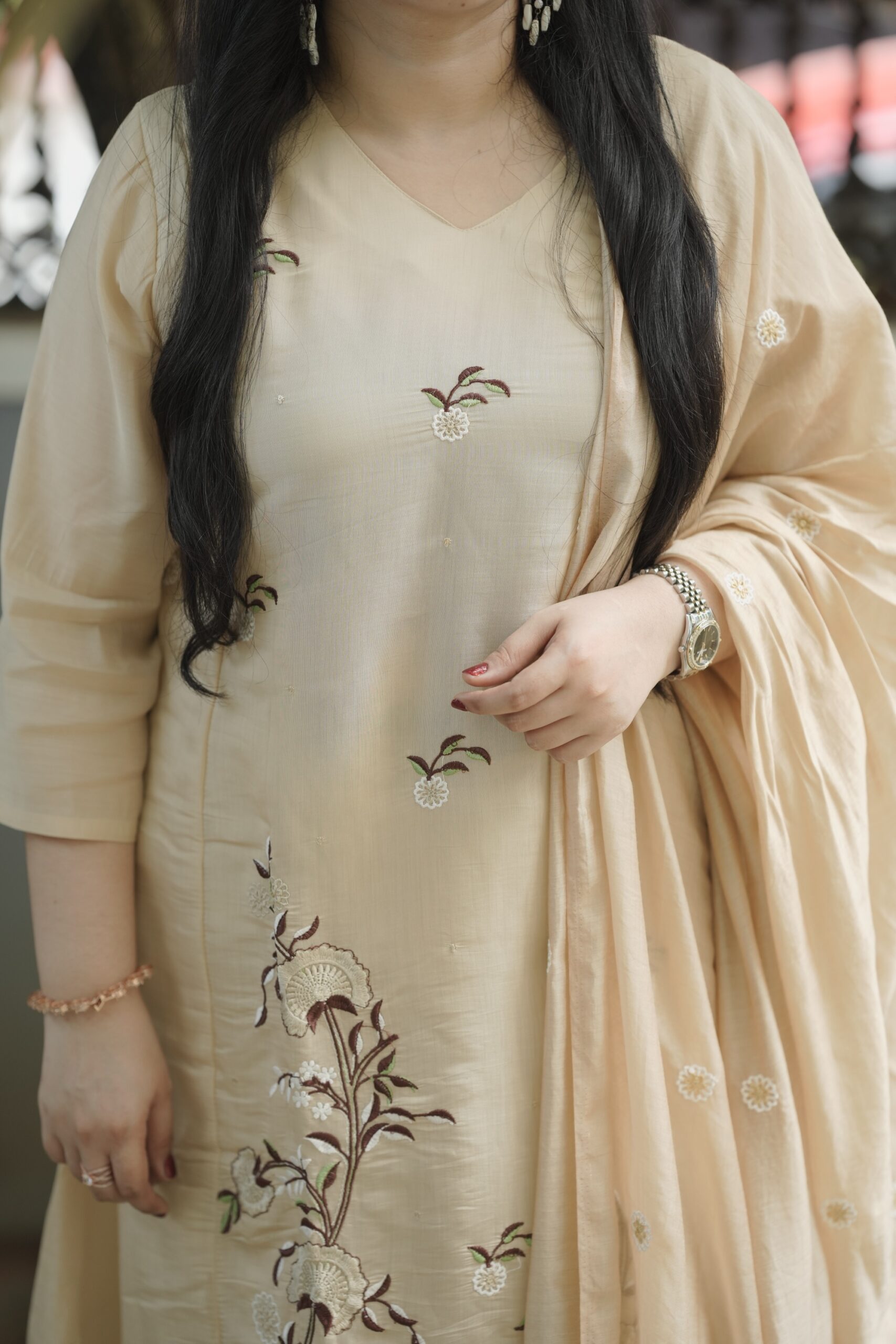 Premium mull chanderi a-line set - Image 4