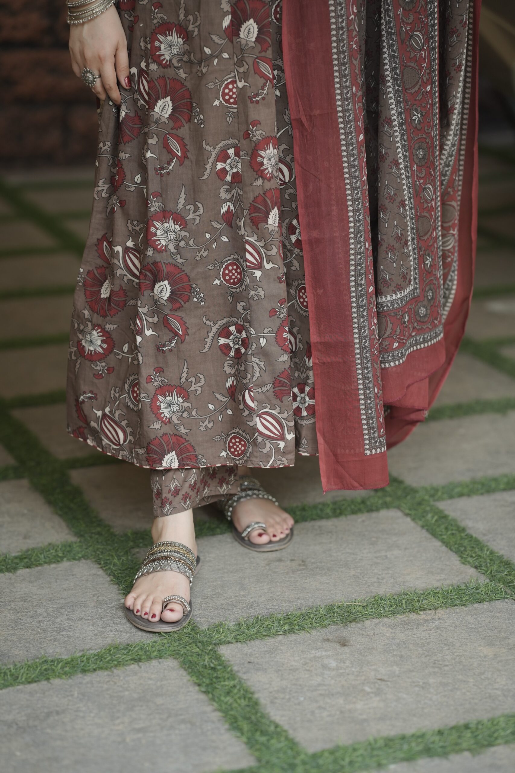 Ajrak printed cotton set - Image 3