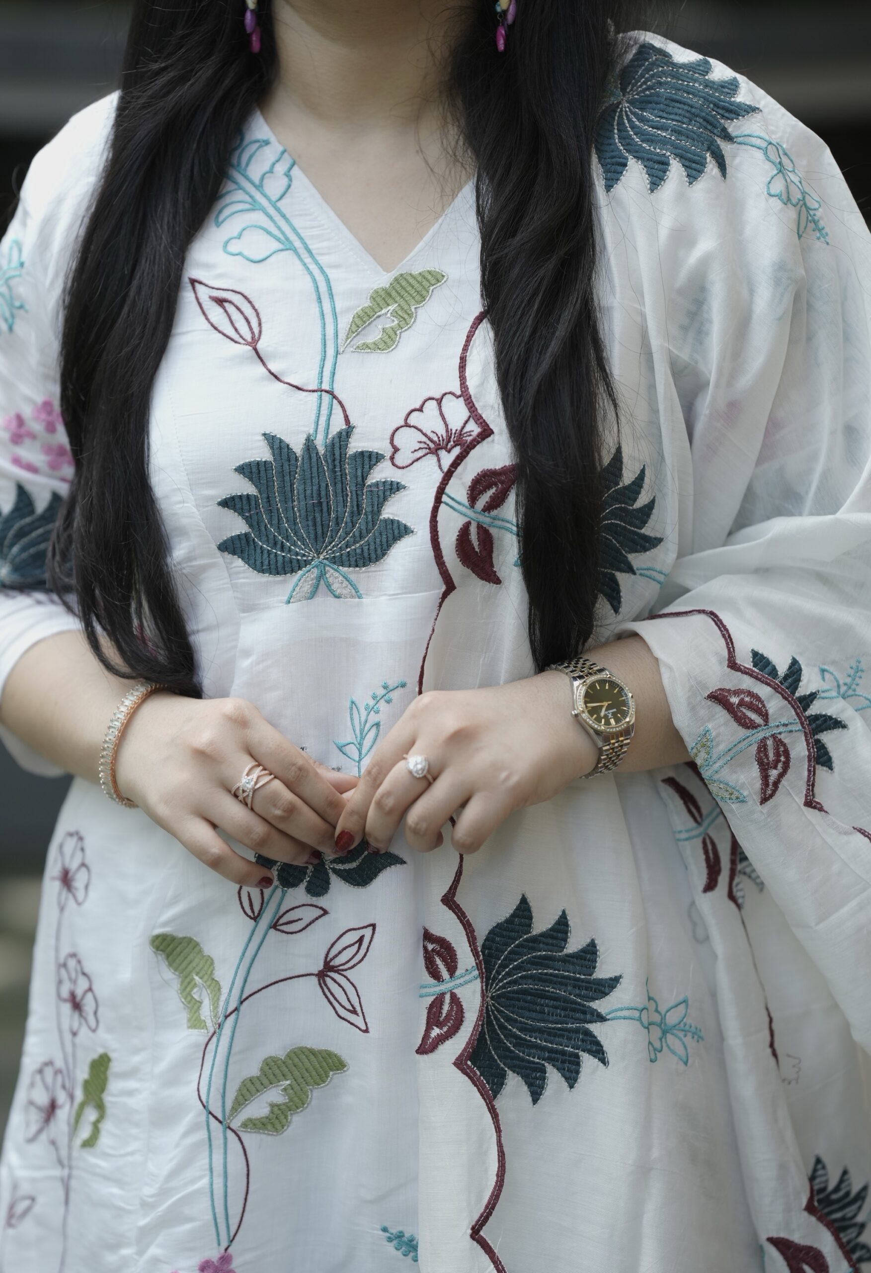 Premium mull chanderi A-line set - Image 3