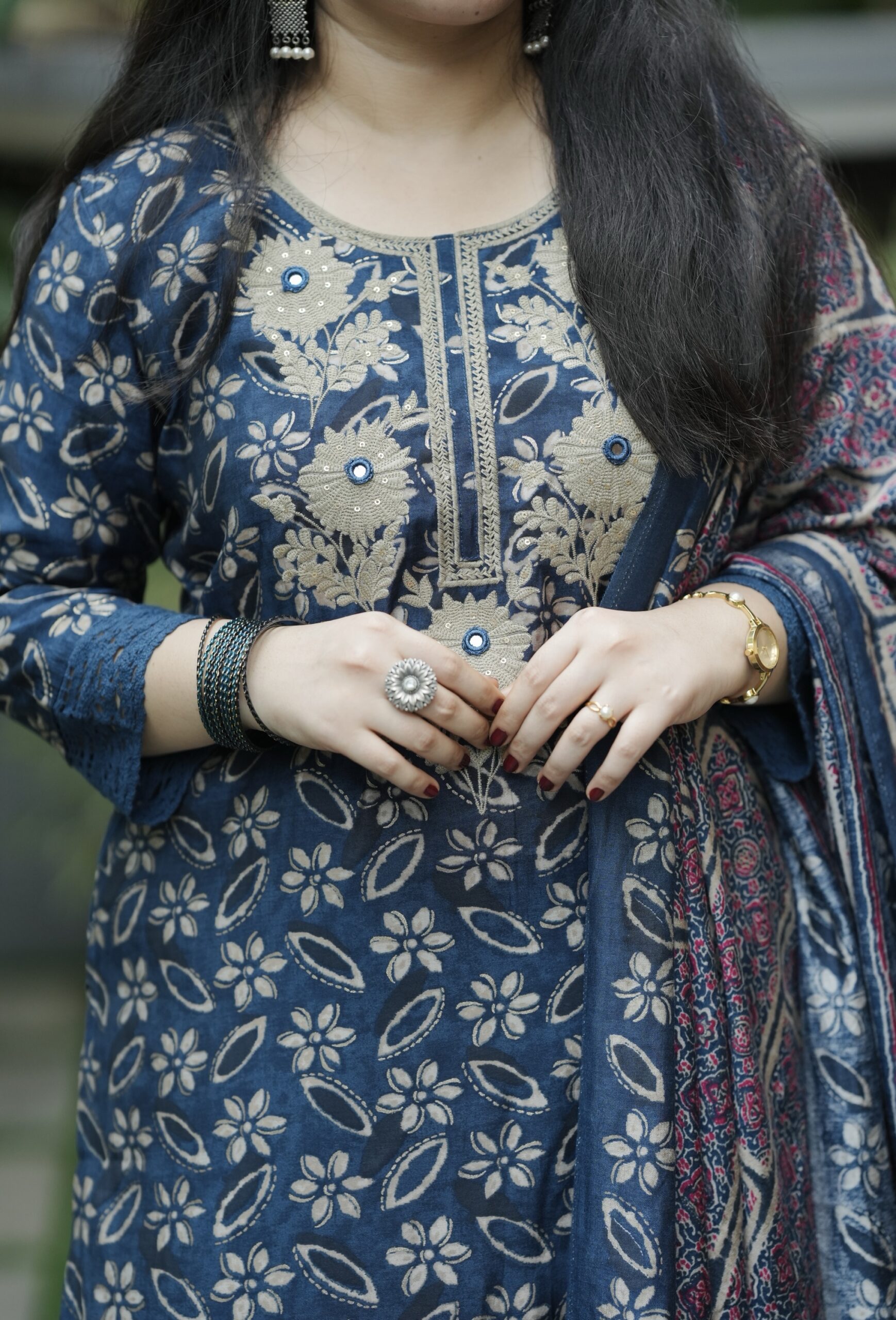 Premium modal silk kurta set - Image 3