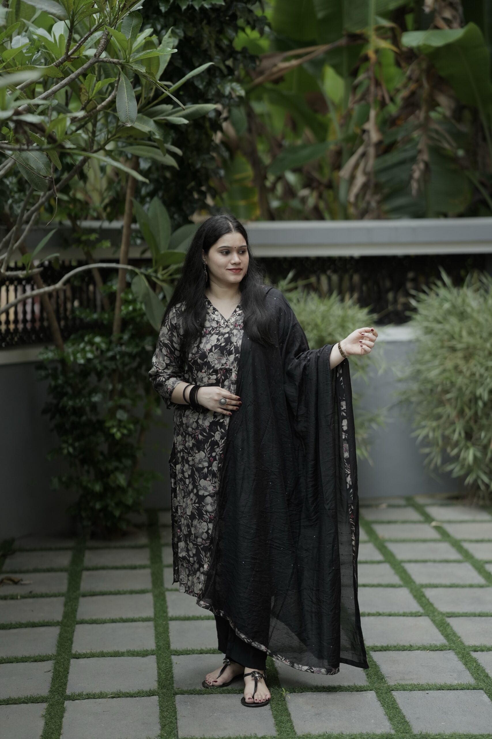 Premium muslin black kurta set