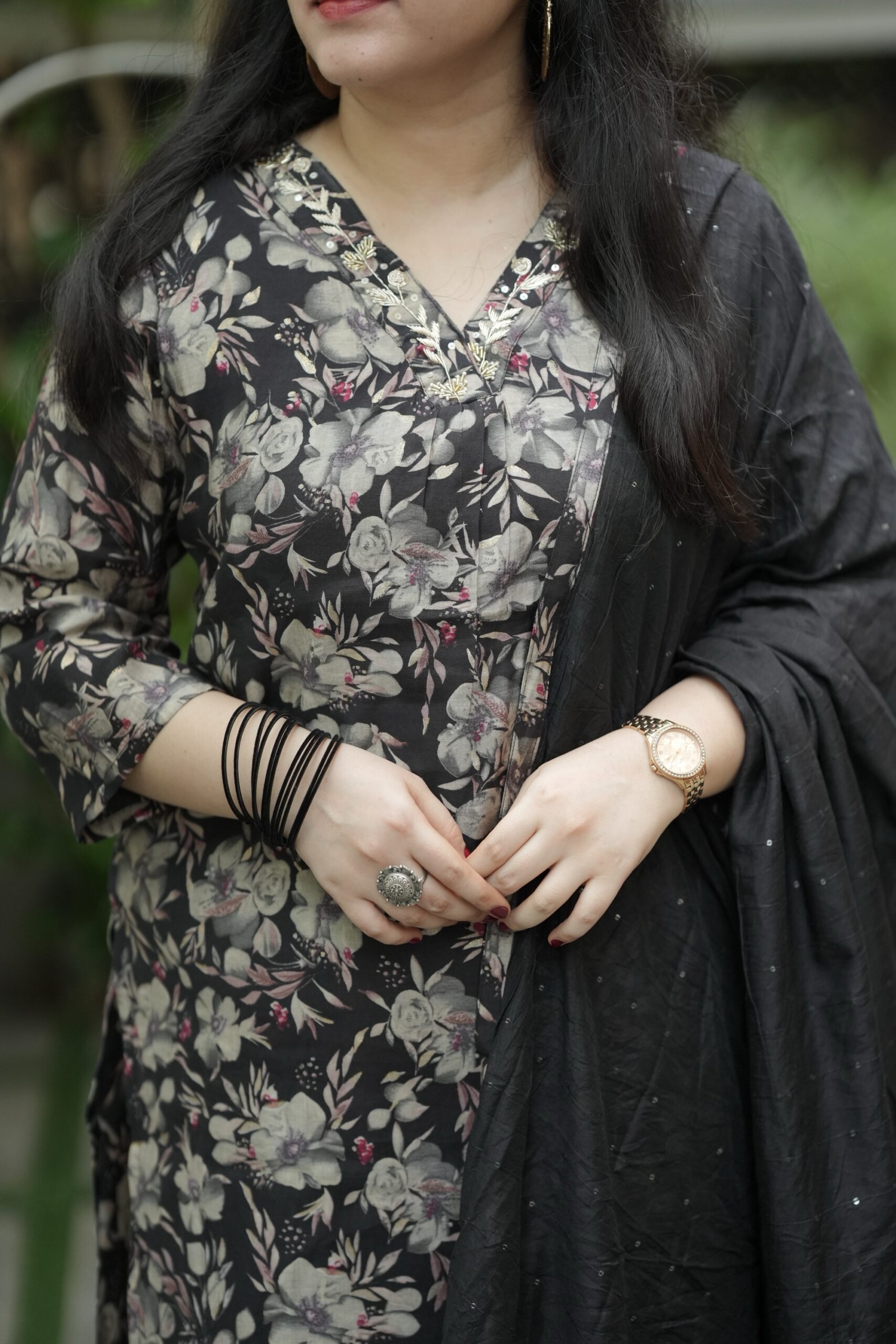 Premium muslin black kurta set - Image 3