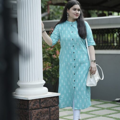 A-Line Printed Cotton Kurta