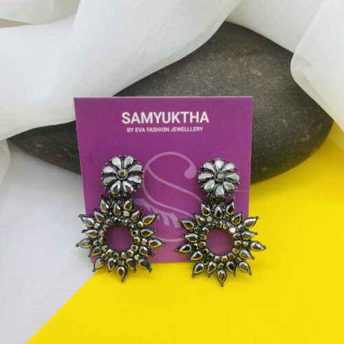 Sparkling Sunburst Drop Earrings