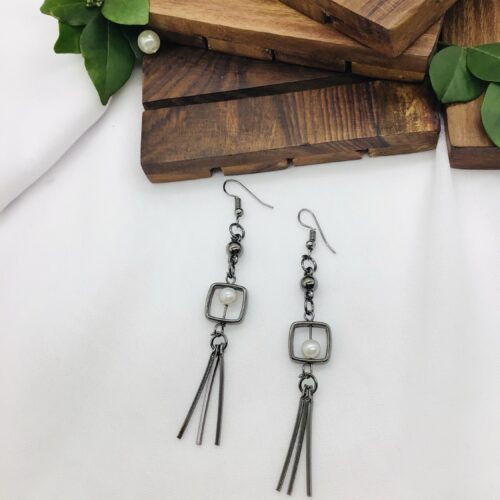 Geometric Fringe Drop Earrings