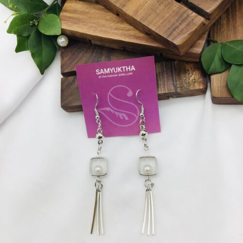 Geometric Fringe Drop Earrings