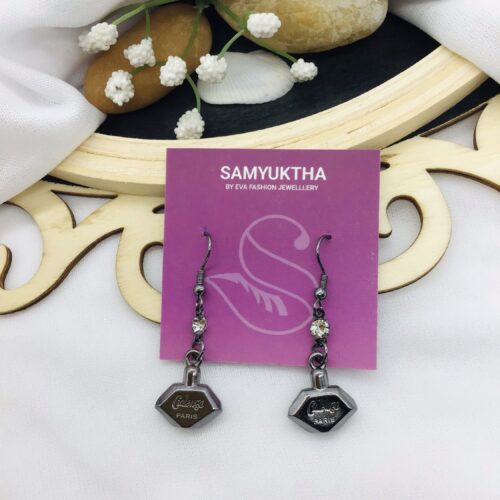 Silver tone drop earrings