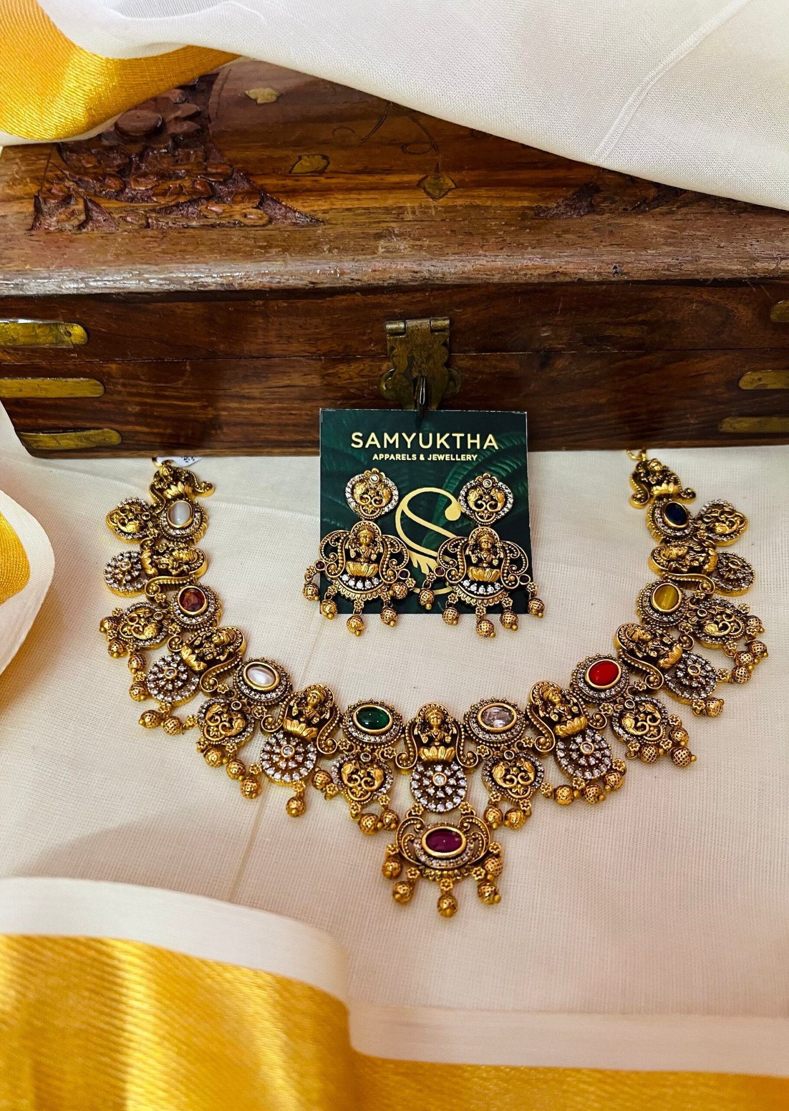 Premium antique Navaratna necklace - Image 4