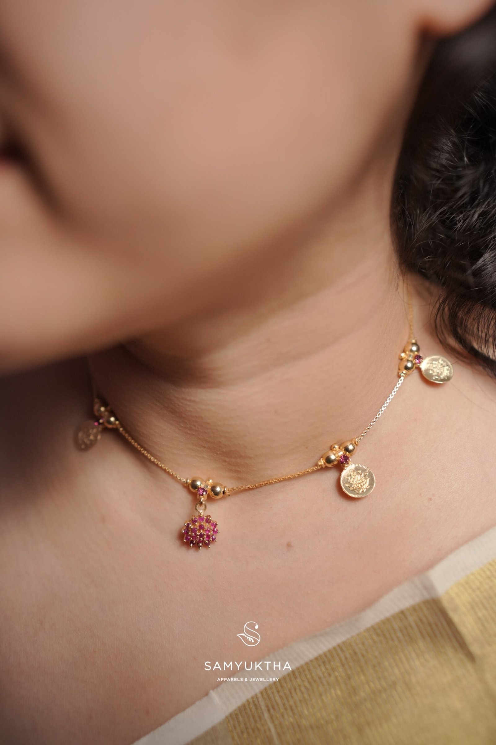 Minimalist Lakshmi invisible coin necklace