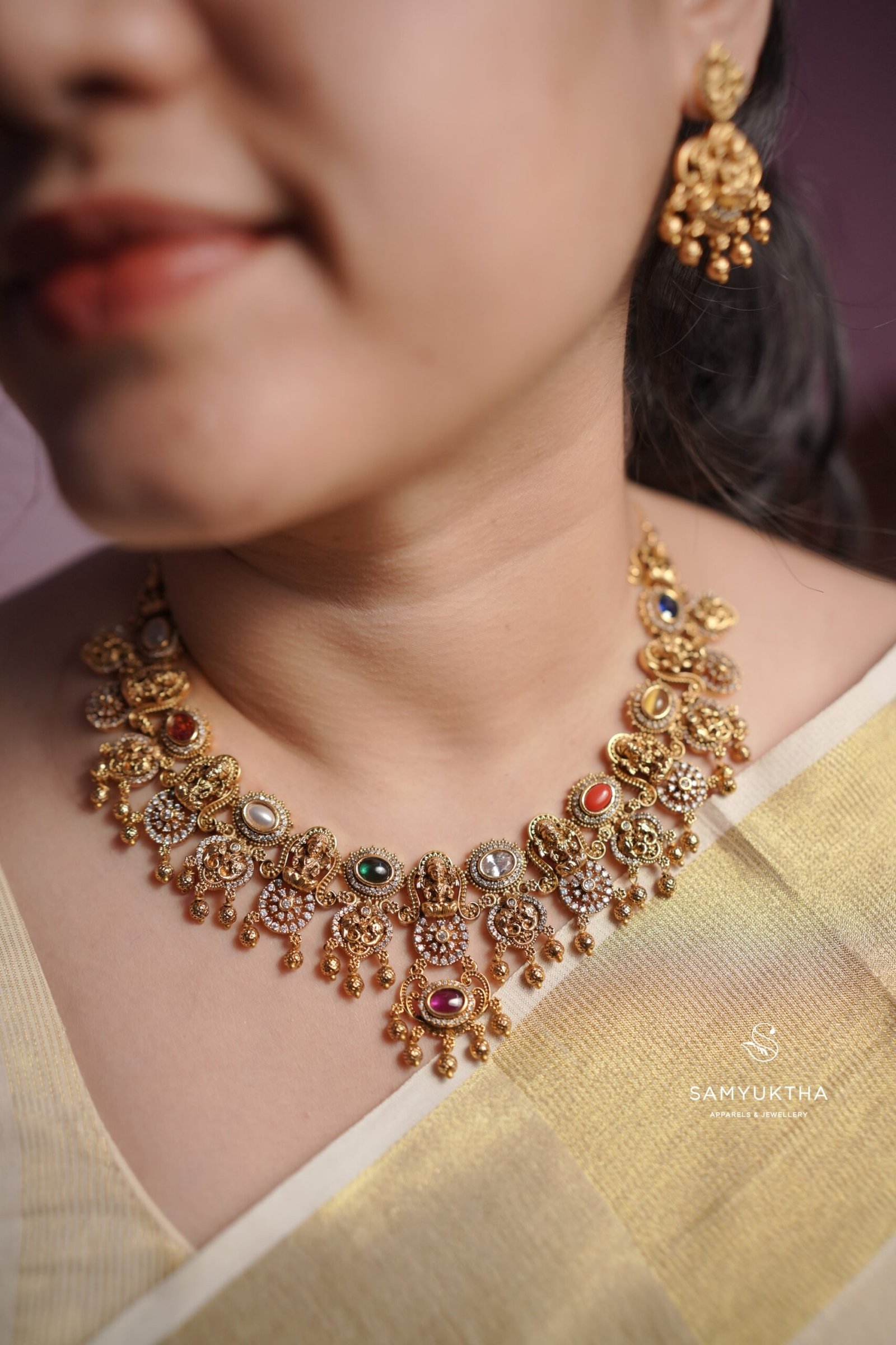 Premium antique Navaratna necklace