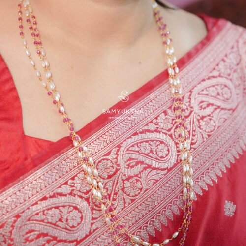traditional multi-layered long necklace