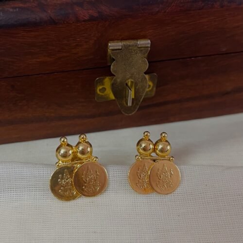 Coin stud earrings