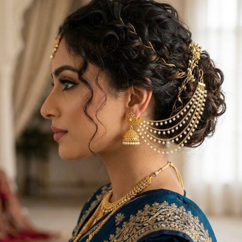 4 layer pearl Ear chain